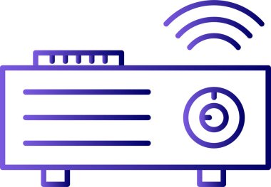 video projektör simgesi. Basit resimleme  