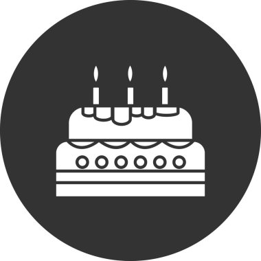 Doğum günü pastası. Web simgesi basit illüstrasyon