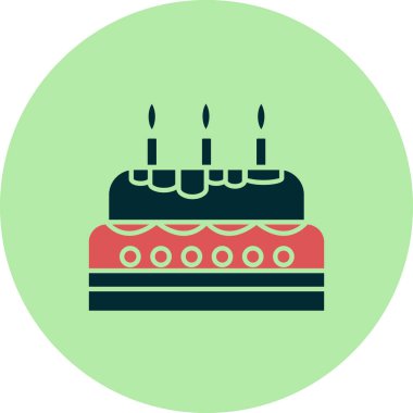 Doğum günü pastası. Web simgesi basit illüstrasyon