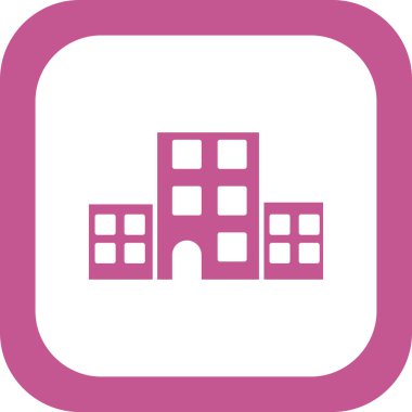 Bina. Web simgesi basit illüstrasyon