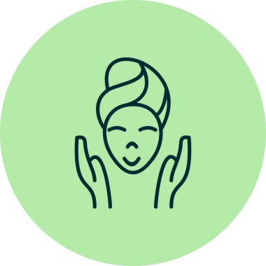 Yüz tedavi ikonu. düz biçim illüstrasyonu. 