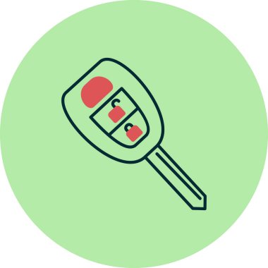 Araba anahtarı simgesinin vektör illüstrasyonu