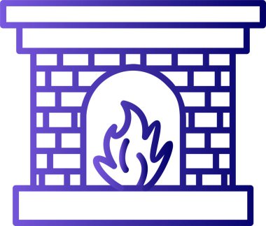 Şömine. Web simgesi basit illüstrasyon 