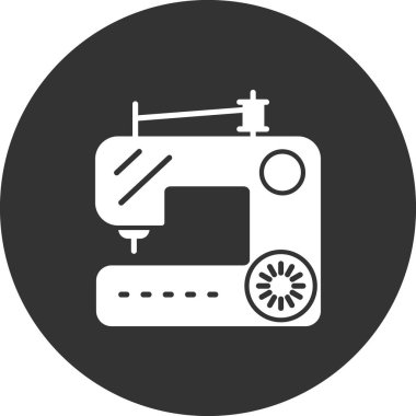 Dikiş makinesi. Web simgesi vektör illüstrasyonu