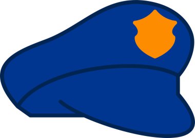 polis şapka simgesi vektör illüstrasyonu