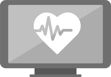 Kalp monitörü. Web simgesi basit illüstrasyon