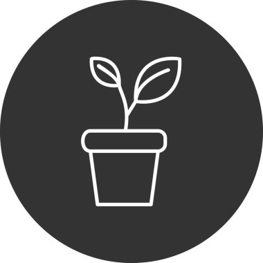 bitki pot ikonu vektör illüstrasyonu 