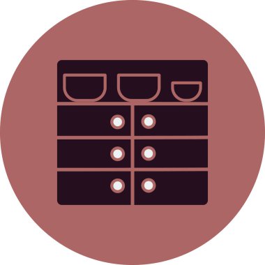 Mutfak rafları. Web simgesi basit illüstrasyon