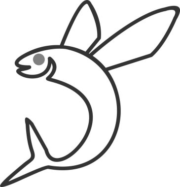 uçan balık simge vektör çizim