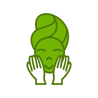 Kadın yüz ikon vektör illüstrasyon grafik tasarımı, Yıka yüzü