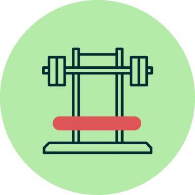 Spor salonu vektörü basit düz simge