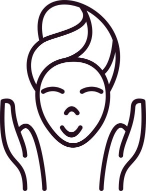 Yüz tedavi ikonu. düz biçim illüstrasyonu. 