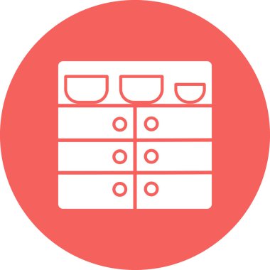 Mutfak rafları. Web simgesi basit illüstrasyon