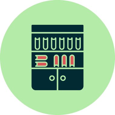 Kitaplık. Web simgesi vektör illüstrasyonu