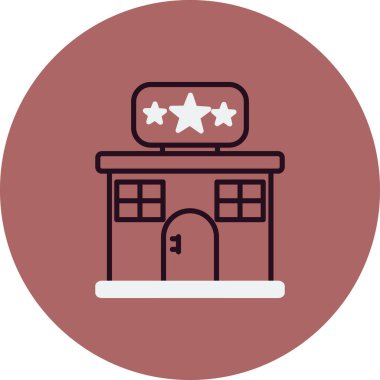 Otelde. Web simgesi basit illüstrasyon 