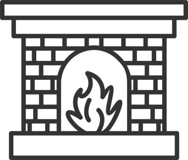 Şömine. Web simgesi basit illüstrasyon 