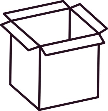 karton kutu simgesi, vektör illüstrasyonu