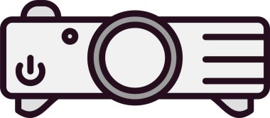 video projektör simgesi. Basit resimleme  