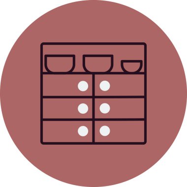 Mutfak rafları. Web simgesi basit illüstrasyon