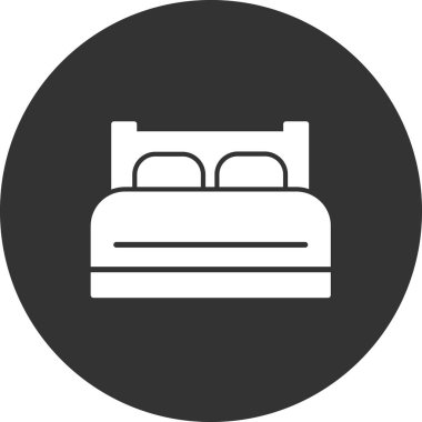 Yatak simgesinin vektör illüstrasyonu 