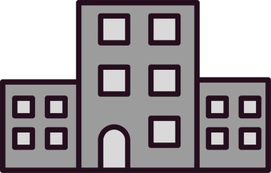 Bina. Web simgesi basit illüstrasyon