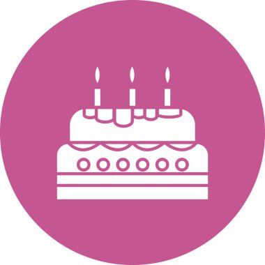 Doğum günü pastası. Web simgesi basit illüstrasyon