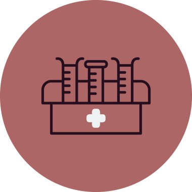 Tıbbi test tüpü. Web simgesi basit illüstrasyon