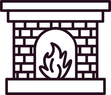 Şömine. Web simgesi basit illüstrasyon 