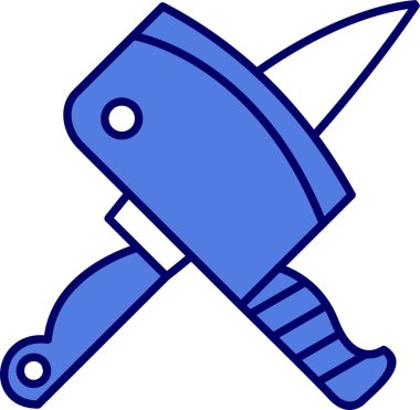 Satır bıçakları simgesinin vektör çizimi