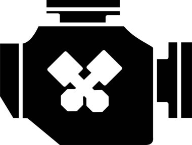 Araba motoru simgesi, vektör illüstrasyonu 