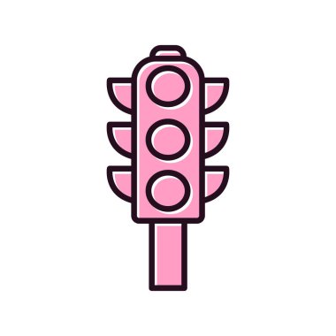 Trafik ışıkları düz kutsal kişilerin resmi, vektör, illüstrasyon