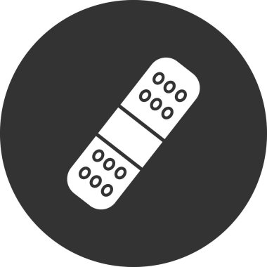 Yara bandının vektör illüstrasyonu, tıbbi simge