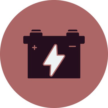 Araba aküsü. Web simgesi basit illüstrasyon