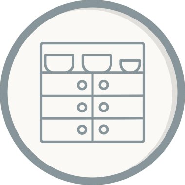 Mutfak rafları. Web simgesi basit illüstrasyon