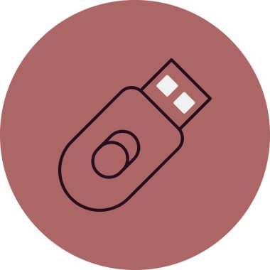 USB flash disk simgesi. Web tasarımı için bellek kırpıcı vektör simgelerinin basit çizimi 