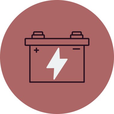 Araba aküsü. Web simgesi basit illüstrasyon