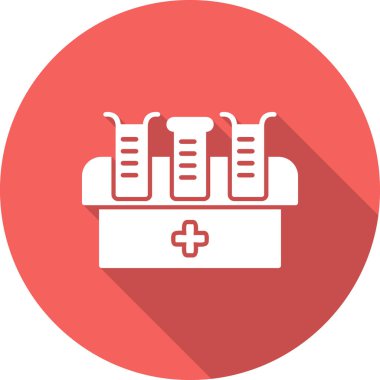 Tıbbi test tüpü. Web simgesi basit illüstrasyon
