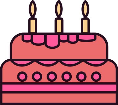 Doğum günü pastası. Web simgesi basit illüstrasyon