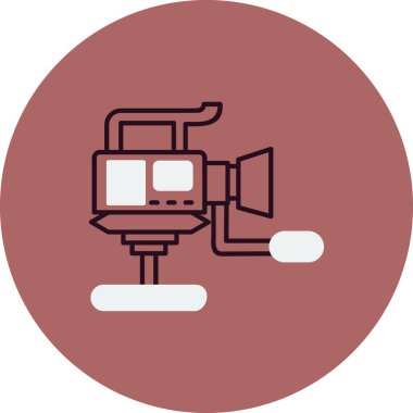 kamera, film, aygıt, aygıt düz renk ikonu vektörü