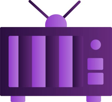 Eski televizyon. Web simgesi basit illüstrasyon