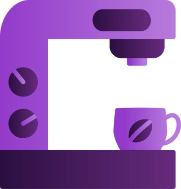  Kahve makinesi simgesi, vektör illüstrasyonu