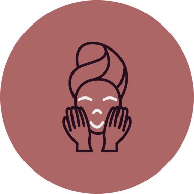 Kadın yüz ikon vektör illüstrasyon grafik tasarımı, Yıka yüzü