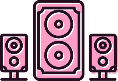 Hoparlörler. Web simgesi basit illüstrasyon