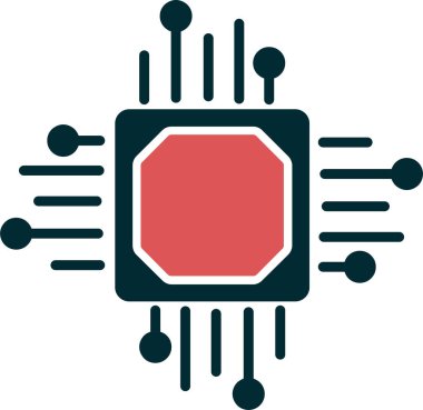 İşlemci. Web simgesi vektör illüstrasyonu 