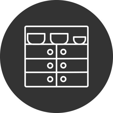 Mutfak rafları. Web simgesi basit illüstrasyon