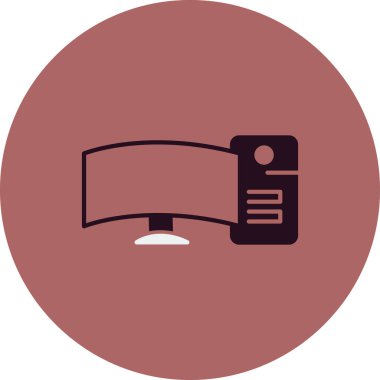 Masaüstü bilgisayar kutsal kişilerin resmi, vektör çizim