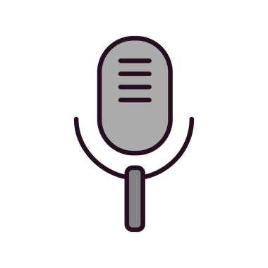 Mikrofon. Web simgesi vektör illüstrasyonu 