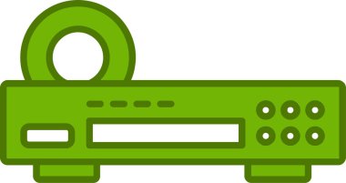 DVD oynatıcı simgesi, vektör illüstrasyonu 