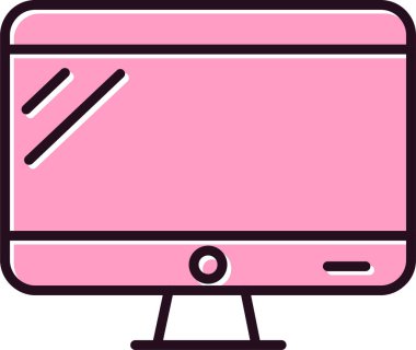 bilgisayar monitör simgesini vektör çizim 