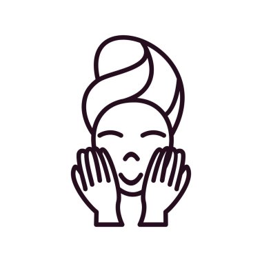 Kadın yüz ikon vektör illüstrasyon grafik tasarımı, Yıka yüzü